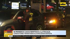 66 primeros casos remitidos a la fiscalía sobre conductores alcoholizados en las rutas - ABC Noticias - ABC Color