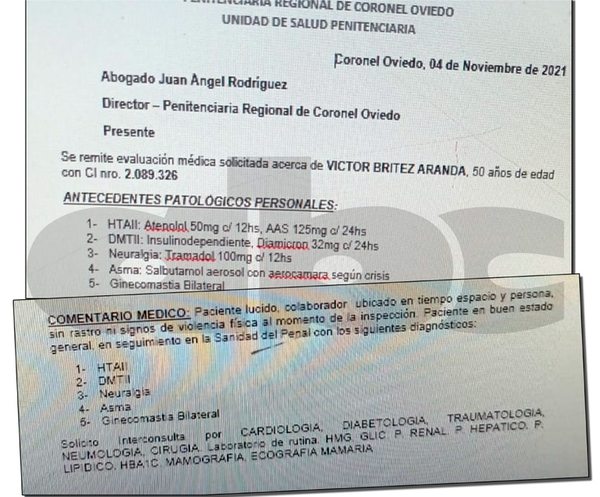 Médica pidió su traslado a Oviedo y días después recomendó salida de Chapaló - Nacionales - ABC Color