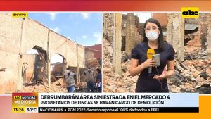 Aguardan orden para derrumbar parte siniestrada por incendio en el Mercado 4 - ABC Noticias - ABC Color