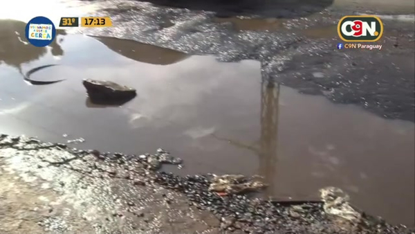 Avenida Avelino Martínez: Baches y agua servida - C9N