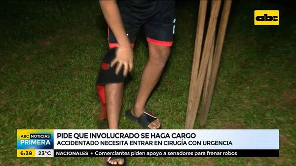 Accidentado pide que involucrado se haga cargo del accidente - ABC Noticias - ABC Color