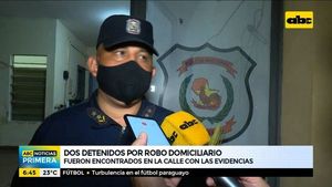 Detienen a dos personas por robo domiciliario - ABC Noticias - ABC Color