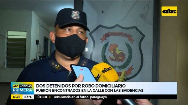 Detienen a dos personas por robo domiciliario - ABC Noticias - ABC Color