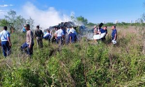 Cae helicóptero en Luque