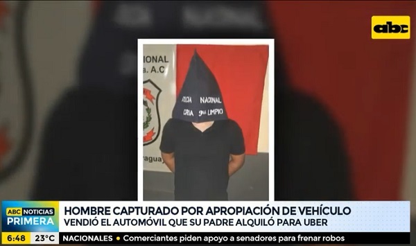 Capturan a denunciado por intento de venta de auto alquilado para Uber