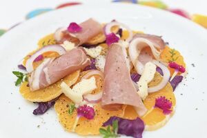 Receta fresca: carpaccio de naranja y jamón