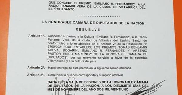 La Nación / Radio Panambi Vera de Villarrica, premiada