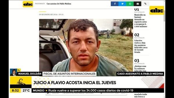 Caso Pablo Medina: juicio a Flavio Acosta se inicia el jueves - A la gran 730 - ABC Color