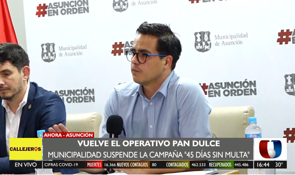 Municipalidad de Asunción levanta campaña "45 días sin multa"