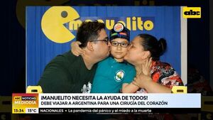 Piden ayuda para sortear gastos de Manuelito, el niño con enfermedad congénita - Nacionales - ABC Color