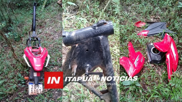 RECUPERARON MOTOCICLETA HURTADA EN JESÚS, ESTABA TOTALMENTE DESARMADA - Itapúa Noticias