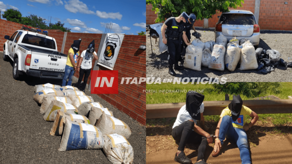 12 BOLSAS CON MARIHUANA PICADA INCAUTADOS Y DOS HOMBRES DETENIDOS - Itapúa Noticias