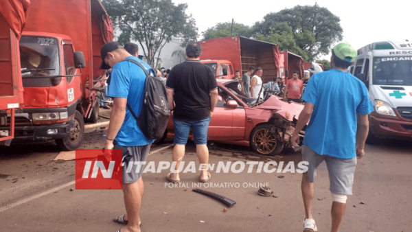 ACCIDENTE SOBRE LA AVDA. IRRAZABAL EN PACÚ CUÁ.  - Itapúa Noticias