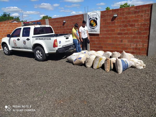 En procedimiento fiscal fueron detenidas dos personas con más de 100 kg de marihuana - ADN Digital