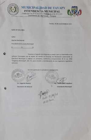 Intendente que no puede firmar cheques por demanda, ahora pidió millonario préstamo - La Clave