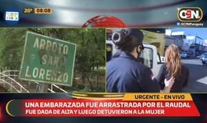 Embazada empujada a raudal ahora está detenida