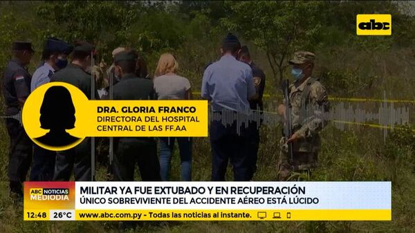Accidente aéreo: militar ya fue extubado y sigue con su recuperación - ABC Noticias - ABC Color