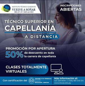 Instituto Técnico Superior “Vuelve a soñar” Ofrece cursos de tecnicatura en Capellanía