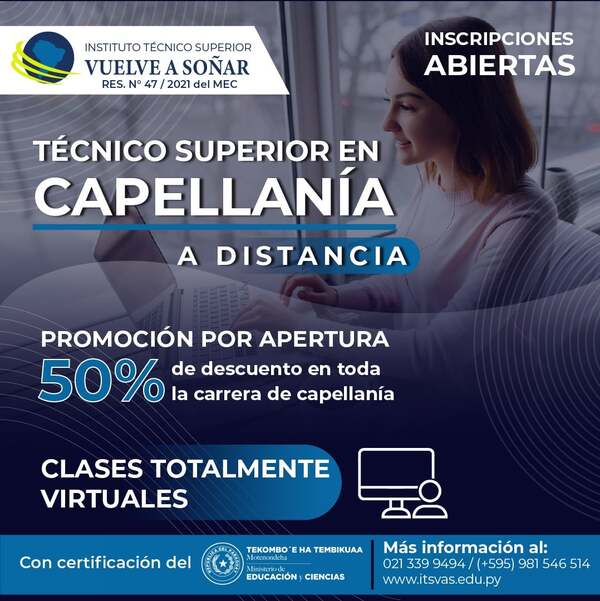 Instituto Técnico Superior “Vuelve a soñar” Ofrece cursos de tecnicatura en Capellanía