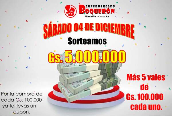 Realizan sorteos semanales hasta fin de año en Supermercado Boquerón