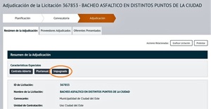 Contrataciones IMPUGNO adjudicación de obra de bacheo que hizo el intendente Miguel Prieto