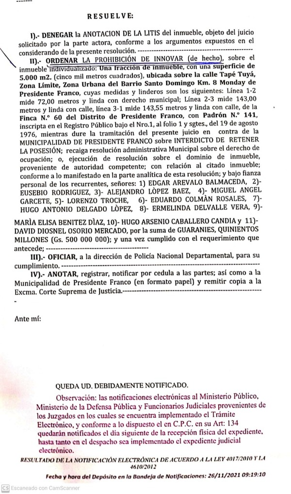 Jueza dispone prohibición de innovar sobre terreno municipal negociado por autoridades - La Clave