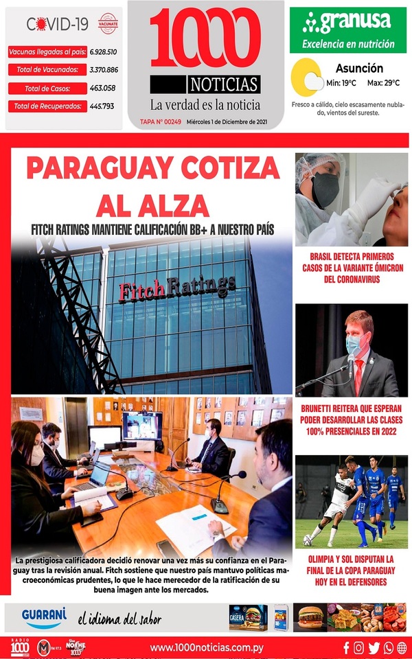 Portadas de este miércoles 1 de diciembre de 2021