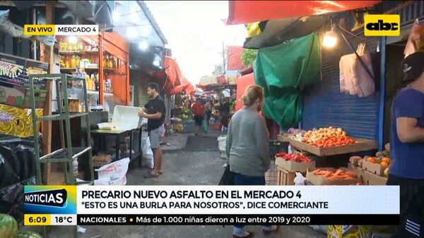 Precario nuevo asfalto en el Mercado 4 “es una burla” - ABC Noticias - ABC Color