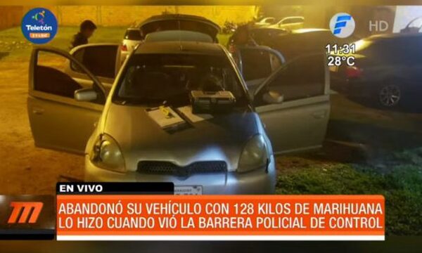 Abandonó su vehículo con 128 kilos de marihuana | Telefuturo