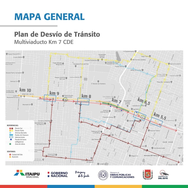 Itaipú alerta sobre desvío de tránsito sobre la ruta PY02 desde este domingo - Noticde.com