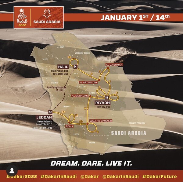 El Dakar 2022 ya tiene su recorrido oficial
