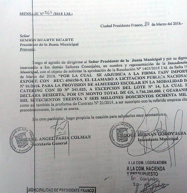 A las apuradas, concejales franqueños aprueban licitación de almuerzo escolar - Noticde.com