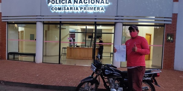 RECUPERARON MOTOCICLETA HURTADA EN ENCARNACIÓN - Itapúa Noticias
