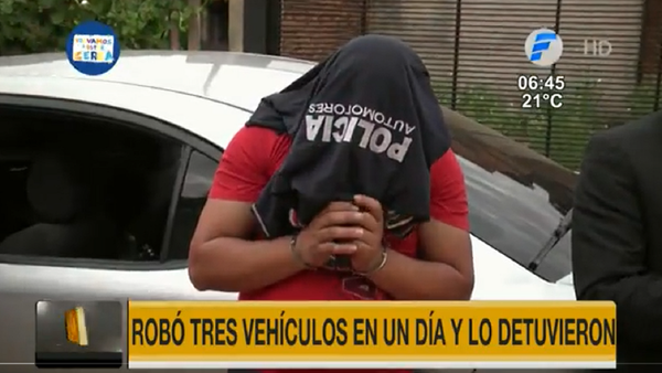 Supuesto robacoche fue detenido tras llevarse 3 vehículos en un día