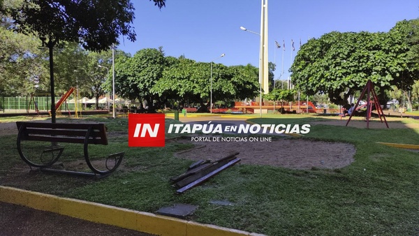 REPARACIÓN DE PLAZA DE ARMAS POR PARTE DE LA GOBERNACIÓN. - Itapúa Noticias