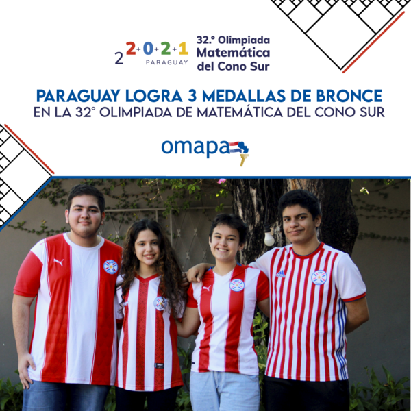 Paraguay logra tres medallas de bronce en la 32º Olimpiada Matemática del Cono Sur