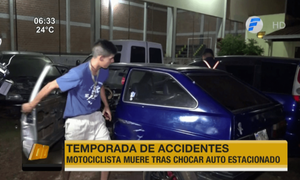 Motociclista muere tras chocar auto estacionado | Telefuturo