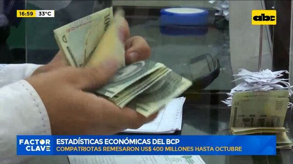 Remesas llegan a US$ 400 millones - Factor Clave - ABC Color
