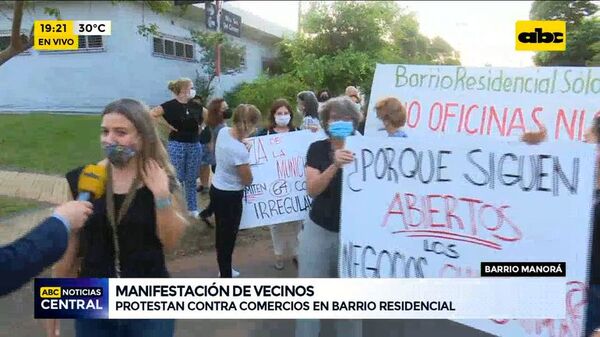 Protestas contra comercios en Barrio Presidencial - ABC Noticias - ABC Color