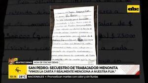 Secuestro de menonita: secuestradores mencionan a familia Denis en el panfleto encontrado - A la gran 730 - ABC Color