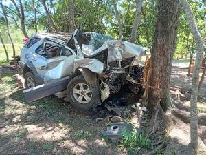 Tres fallecidos en choque contra un árbol en Sapucai - Nacionales - ABC Color