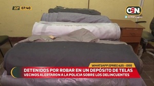 Noche y Madrugada: Sorprendidos robando fardos de telas - C9N