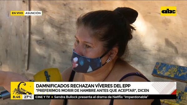 Damnificados rechazan víveres del EPP - A La Gran 7-30 - ABC Color