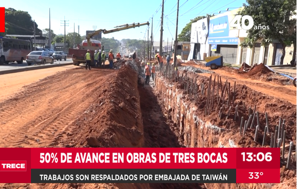 Cruce vial de Tres Bocas alcanzó un avance del 50%