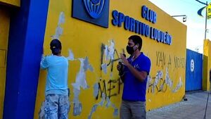 Borran amenazas pintadas en la muralla del Sportivo Luqueño