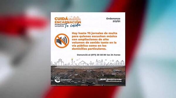 Jugosas multas por polución sonora en Encarnación
