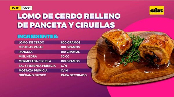 ¡A cocinar! Lomo de cerdo relleno de panceta y ciruelas - Ensiestados - ABC Color