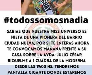 Acompañarán a Nadia Ferreira a través de pantalla gigante en Ciudad Nueva