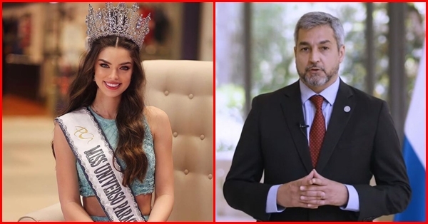 El presidente Marito Abdo felicitó a la virreina universal, Nadia Ferreira