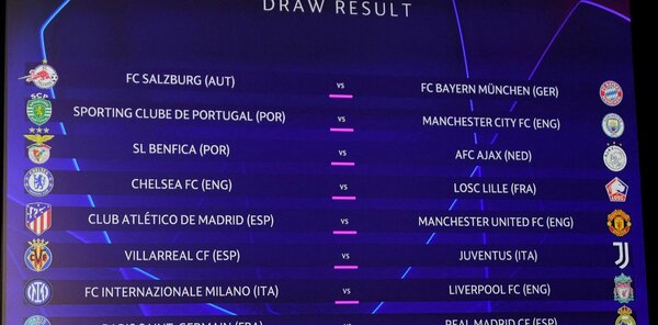 Así quedaron los cruces de los octavos de final de la Champions League